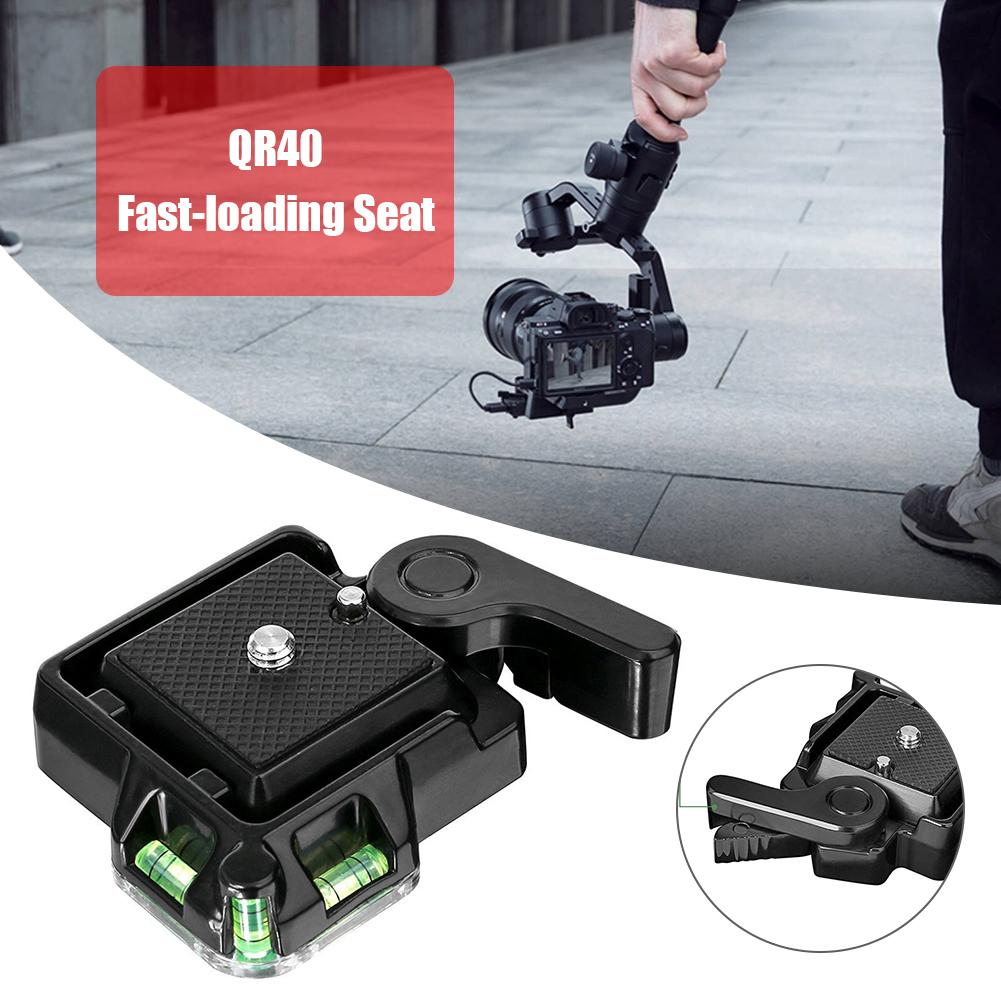 QR40 Camera Camcorder Quick Release Plate for DSLR Cam Tripod Monopod Ball Head Double-Safe Lock Bolt Firmly Locked