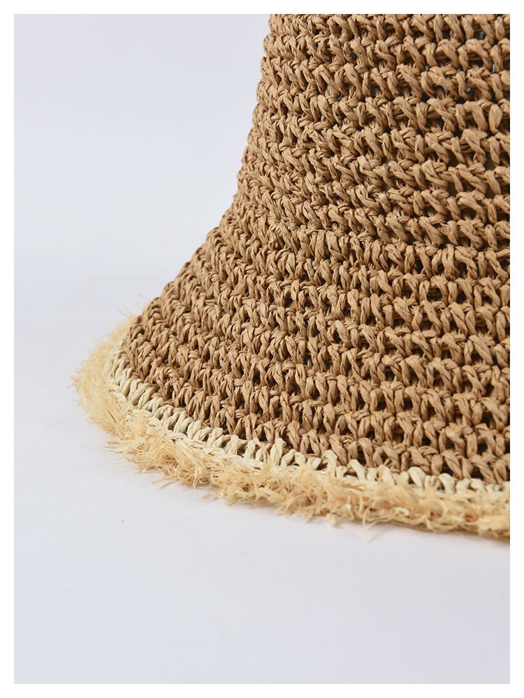 Damhatt sommar halmhattar panama bucket cap solhattar uv-skydd panama floppy beach hattar dam rosetthatt chapeau femmel