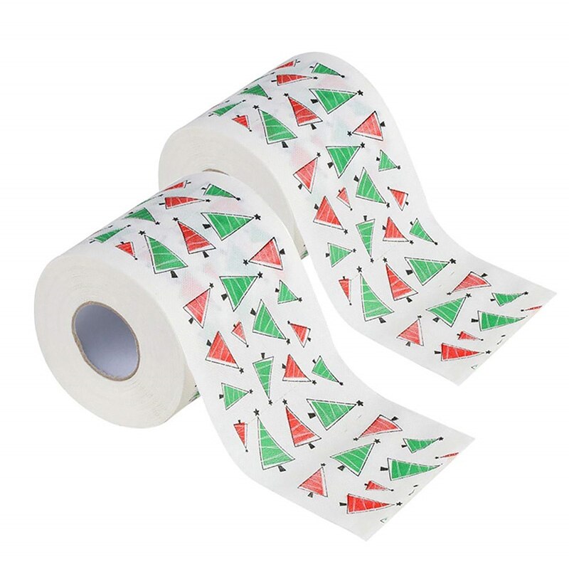 10 x 10cm kerst toiletpapier thuis kerstman print bad toiletrol papier kerst benodigdheden kerstdecoratie tissue rol