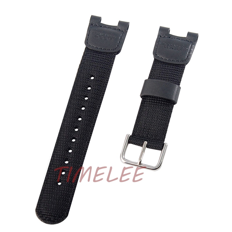 Correa de reloj de buceo deportiva negra de Nylon para mujer y hombre con correa de acero inoxidable para Casio SGW-100 reloj inteligente
