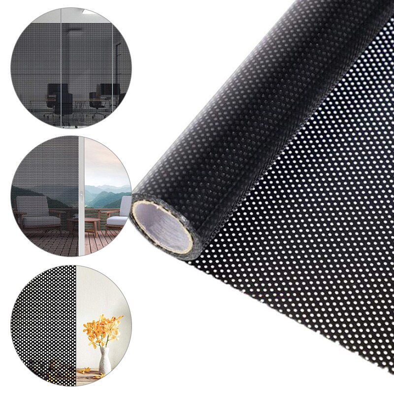 Glass Sticker Black And White Self Adhesive Mesh Window Film Window Sticker Light Sticker Office Glass Sticker Decoration