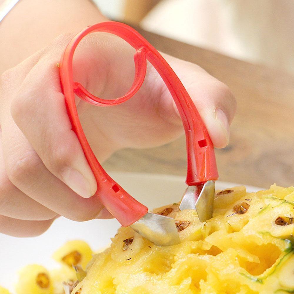 Praktisk fjerner klip køkken gadget frugt skrælning værktøjer frugt pincet ananas øje peeler rustfrit stål kartoffel cutter
