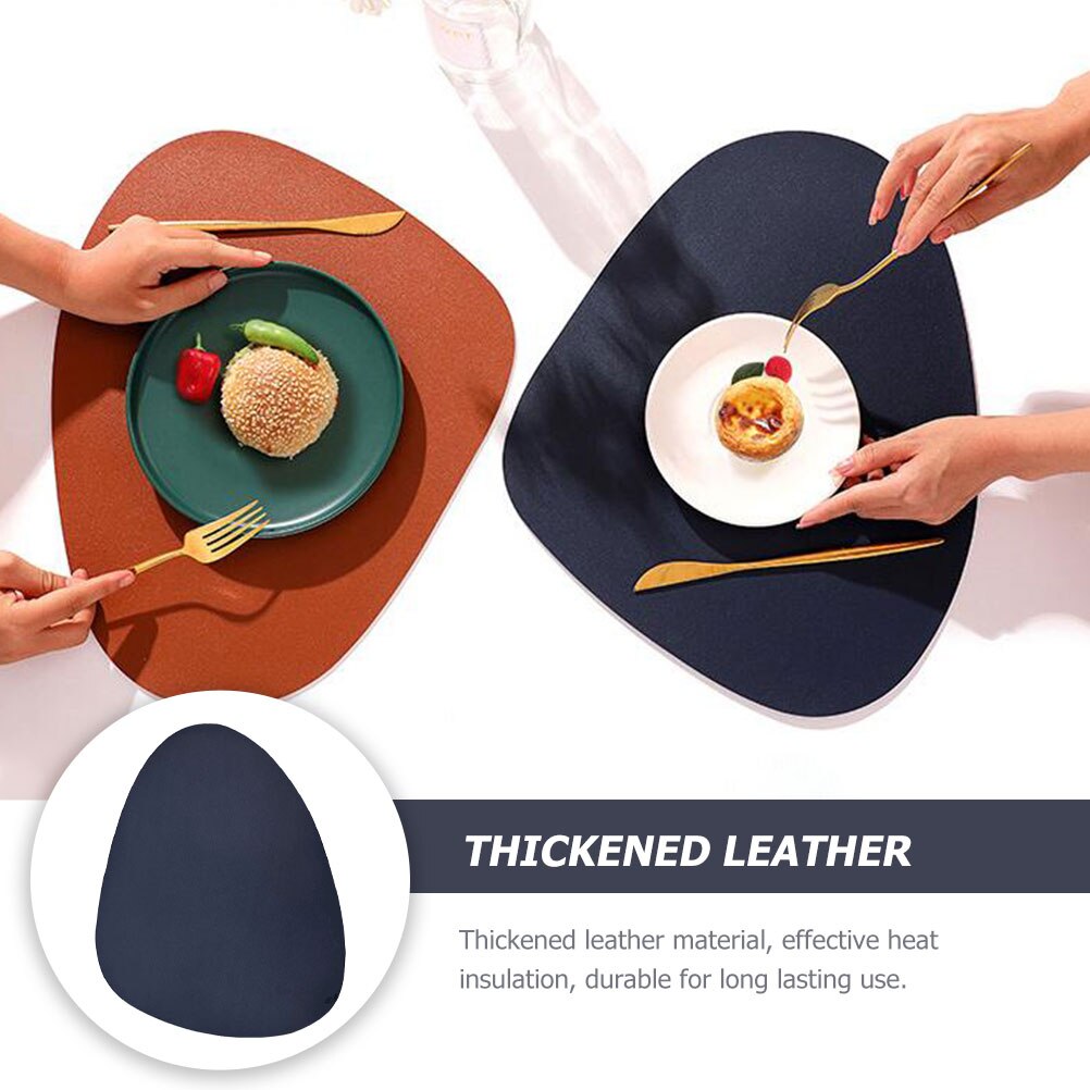 Leather Place Mat Waterproof Oil Proof Place Mat Plate Mat Heat Resistant Table Mat