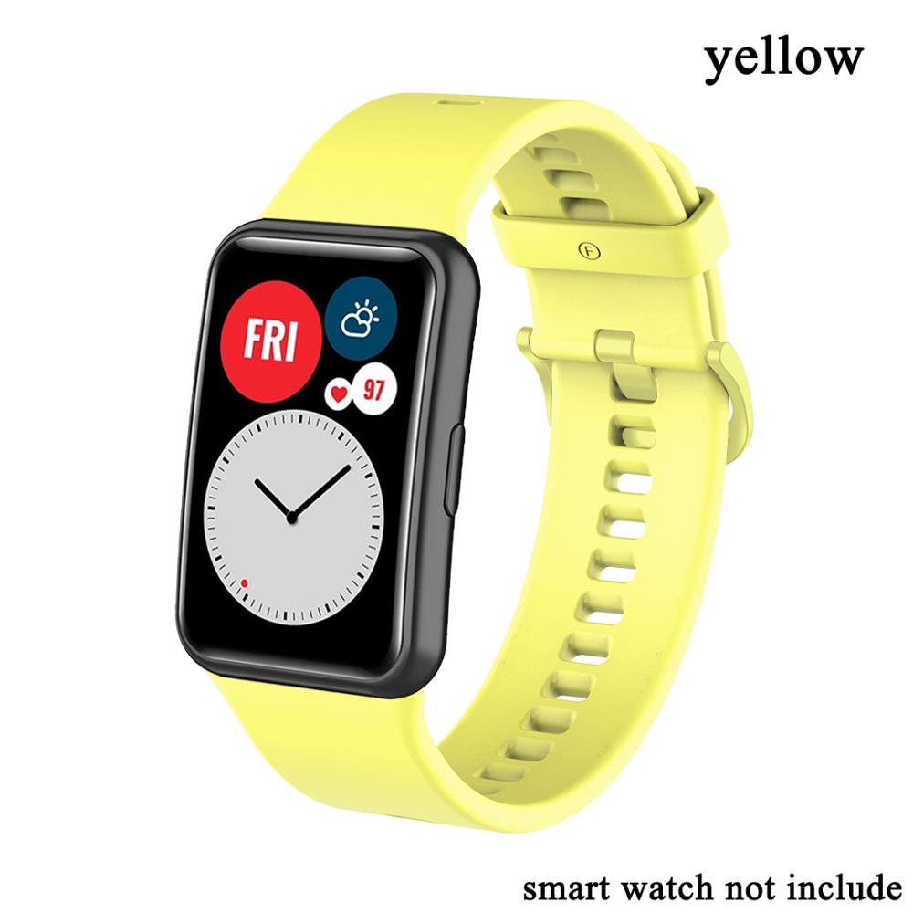 Pulseira de substituição para huawei relógio ajuste banda para huawei ajuste pulseira silicone TIA-B09 acessórios relógio inteligente cinto loop: yellow