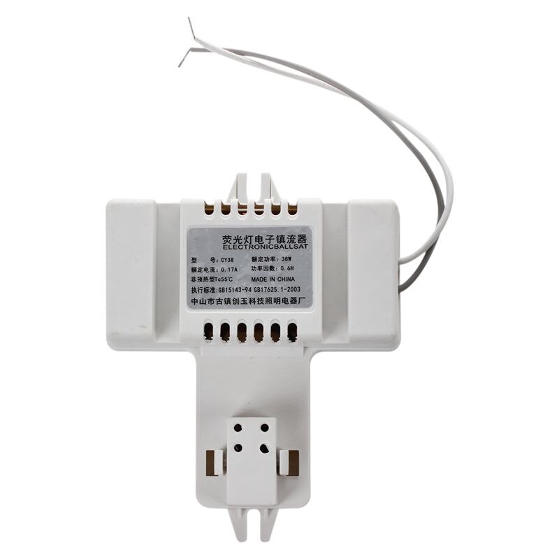 Hvitt plastskall 4 pins 2d rør pære fluorescerende ballast  ac 220v 0.19a 38w: Default Title
