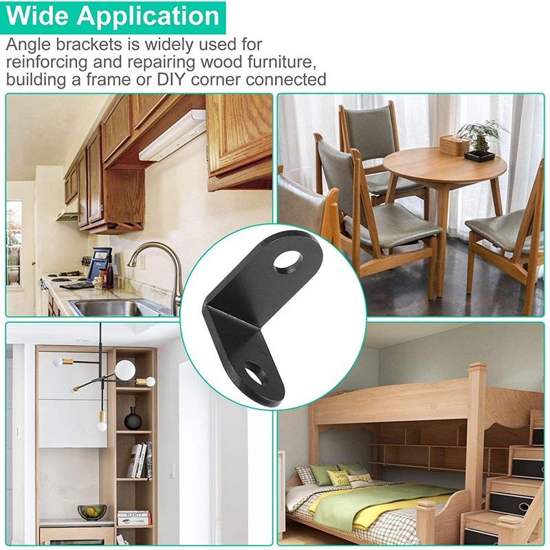 100PCS Angle Bracket,25 x 25 x 2mm Corner Brace, 90 Degree Internal Angle Brackets, Brackets Joint for Wood Furniture