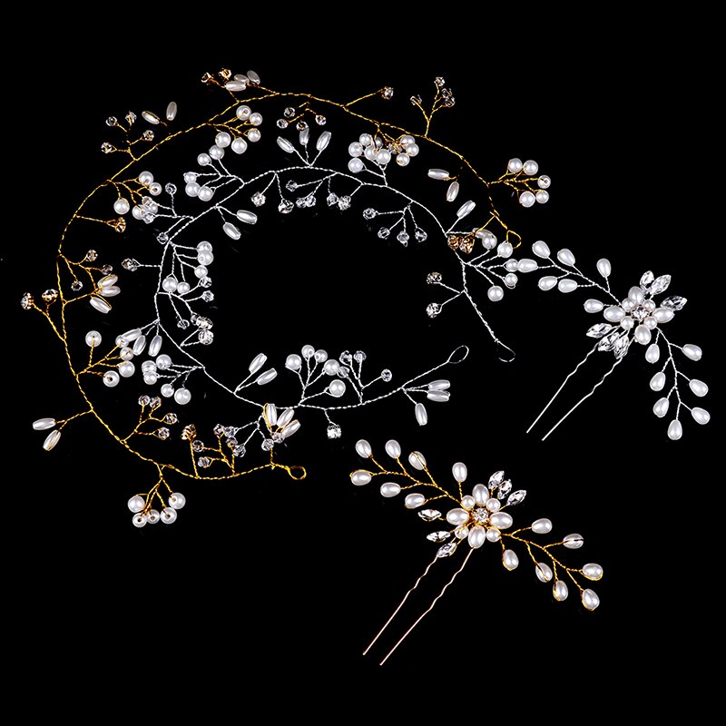Bruiloft Hoofdtooi Parel Kristal Hoofdband Bruids Haaraccessoires Hoofddeksel Vrouwen Handgemaakte Tiara Bruiloft Haar Sieraden Sieraden