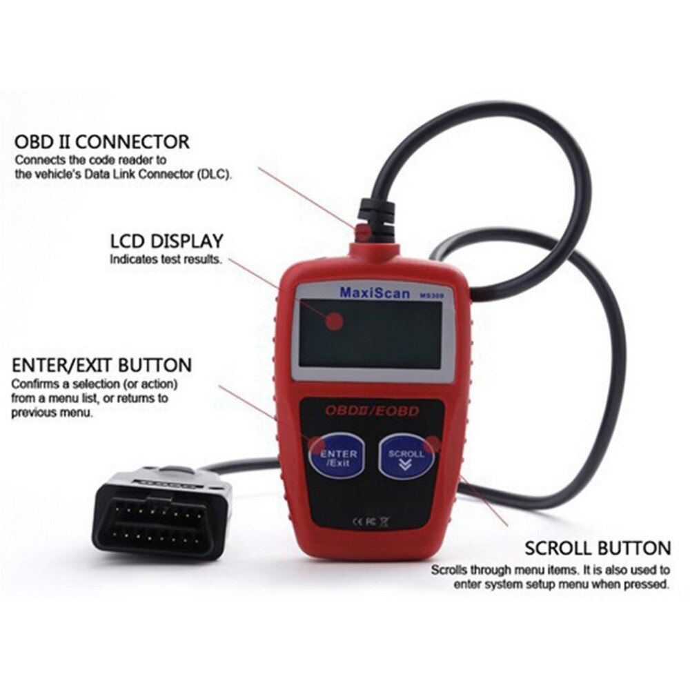 MS309 OBD2 Auto Diagnose Tool Code Scanner Reader Engine Fault Code Reader Professionele Auto Diagnostische Detector