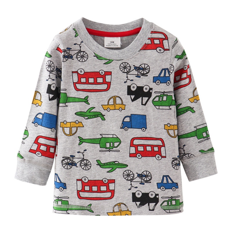 Jumping meters Baby Applique T shirts Cotton Long Sleeve Boys Girls Clothes Cute Penguin Kids T shirts Autumn Spring Clothing