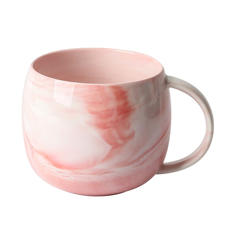 Naturlig marmor porslin kaffekopp, te mjölk koppar och muggar rosa frukost keramik kopp bröllop