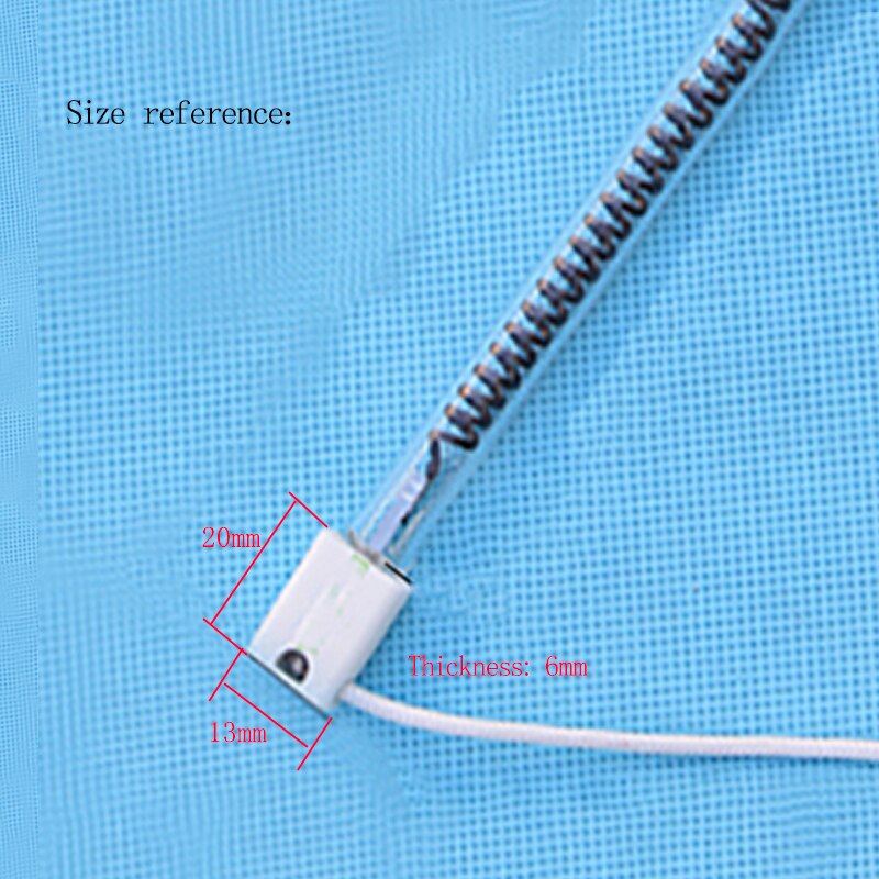Langt infrarøde varmeelementer kvarts varmerør karbonfiber varmerør 220v for varmeapparat gjennomsiktig firkantet hode 1.2/1.5/1.3kw
