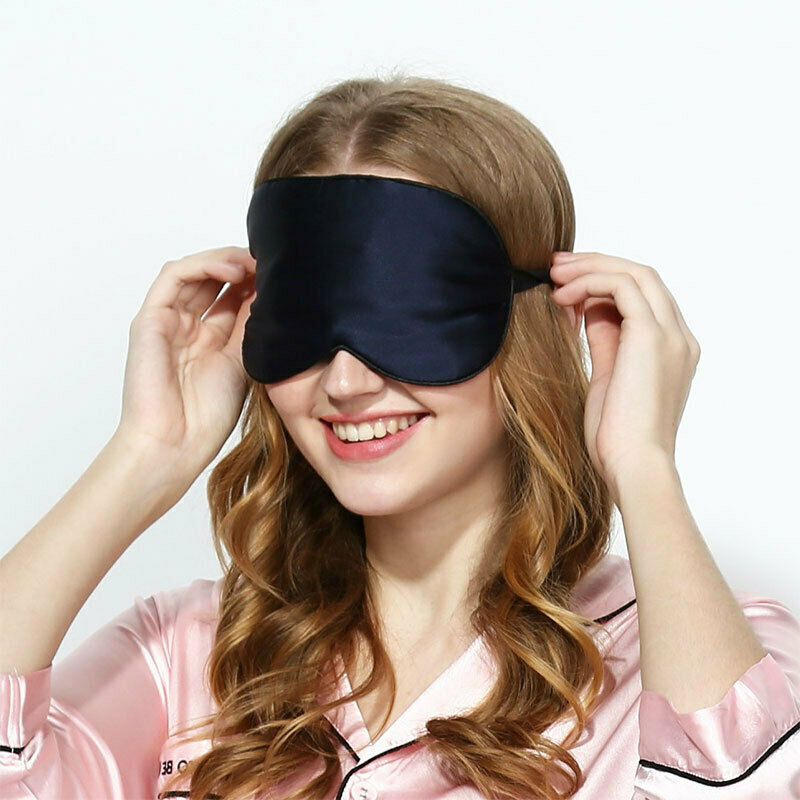 Luksus ren økologisk morbær silke søvn øjenmaske justerbar sovehjælp øjenplaster rejse blød silke slap af sove bind for øjnene