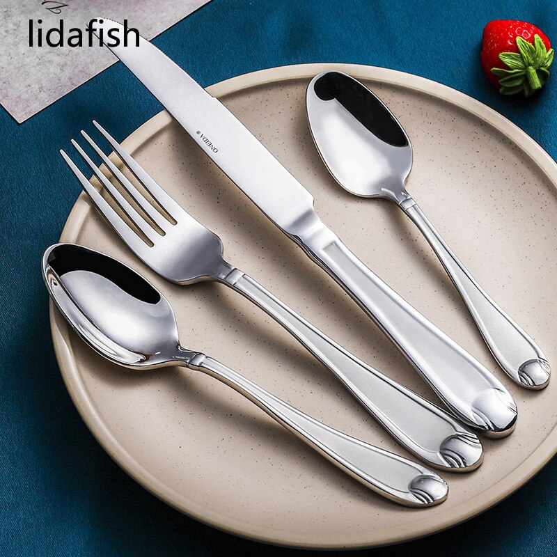 Lidafish-vajilla nórdica de acero inoxidable, cuchillo, tenedor, cuchara, mesa de cocina, accesorios de cocina, 1 Uds.