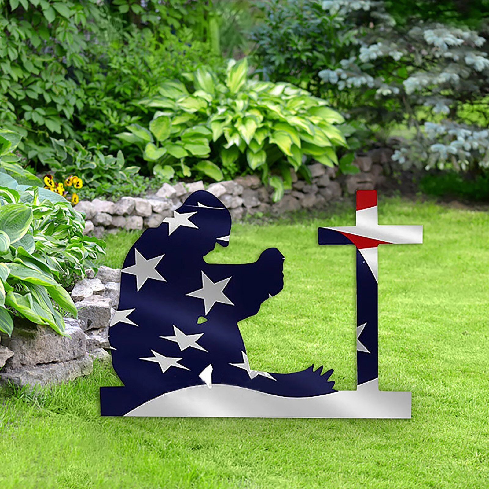 Knielende Soldaat Tuin Borden Versieren Veteranen Dag Op Independence Day Art Decoratie Knielende Soldaat Tuin Decor: H