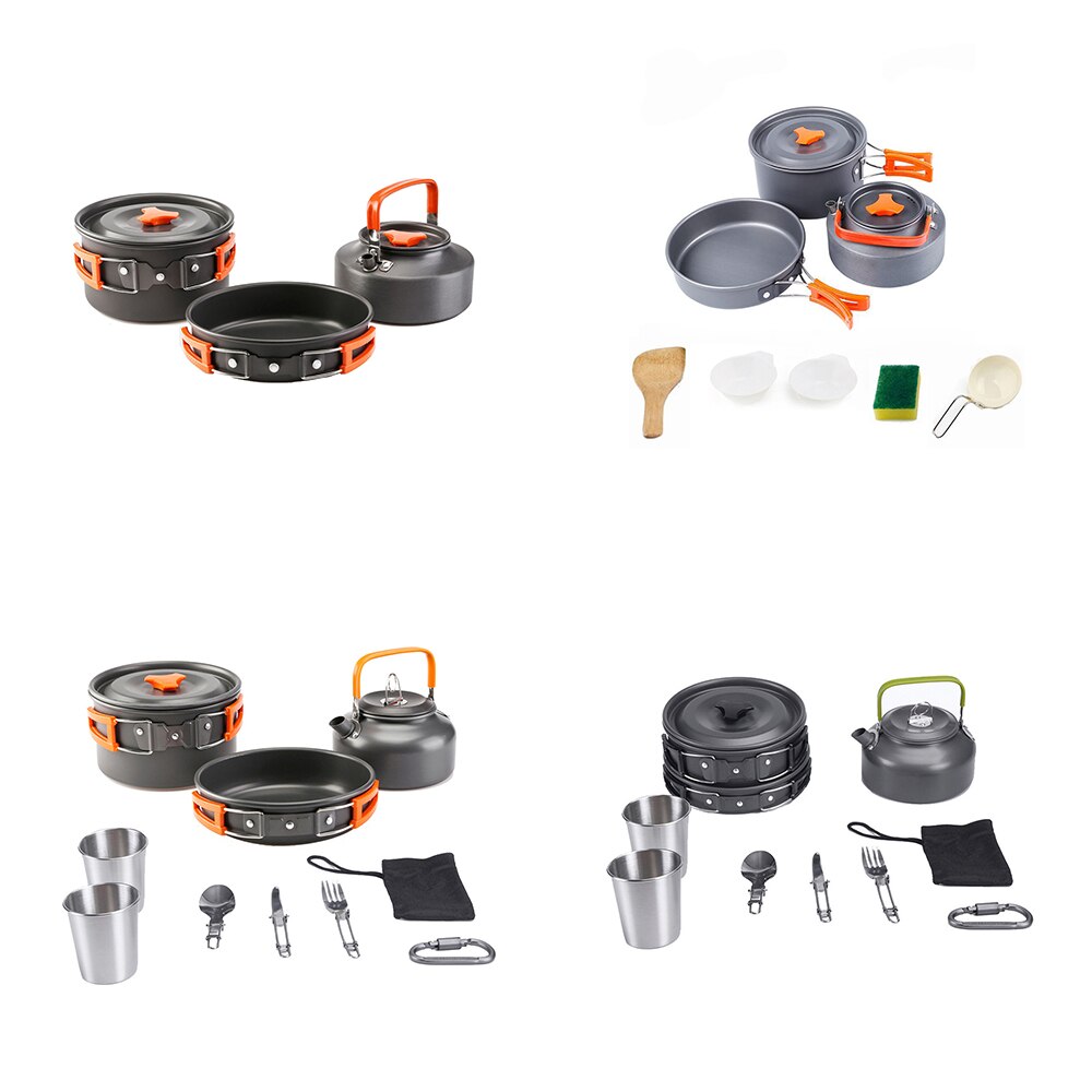 Protable Outdoor cookware Camping cookware set camping tableware cooking set travel tableware Cutlery Utensils Hiking Picnic Set
