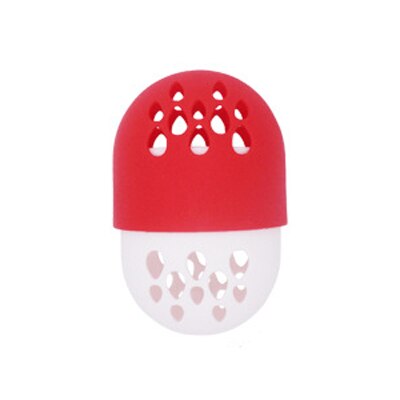 1pcs Soft Silicone Powder Puff Drying Holder Beauty Sponge Travel Case Puff Blender Sponge Egg Capsule Display Rack Egg Stand: red