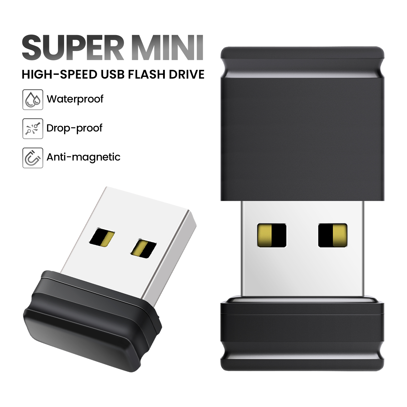 Super Mini USB Flash Drive 128GB Capacity Pen Drive 64GB High Speed Memory Stick 32GB Black U Disk 16GB Business