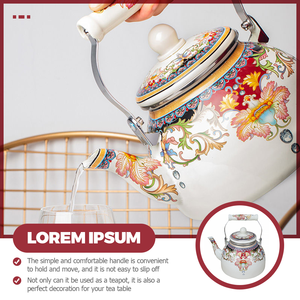 Emaille Theepot Decoratieve Emaille Thee Pot Warmte Temperaturen Theepot