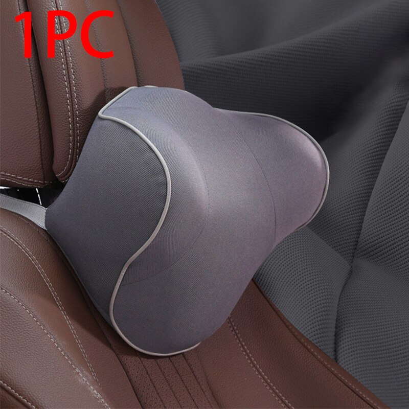 Almofadas de carro auto assento volta lombar apoio almofada espuma memória interior bens automotivos macio encosto cabeça pescoço resto protetor travesseiro: Gray Headrest