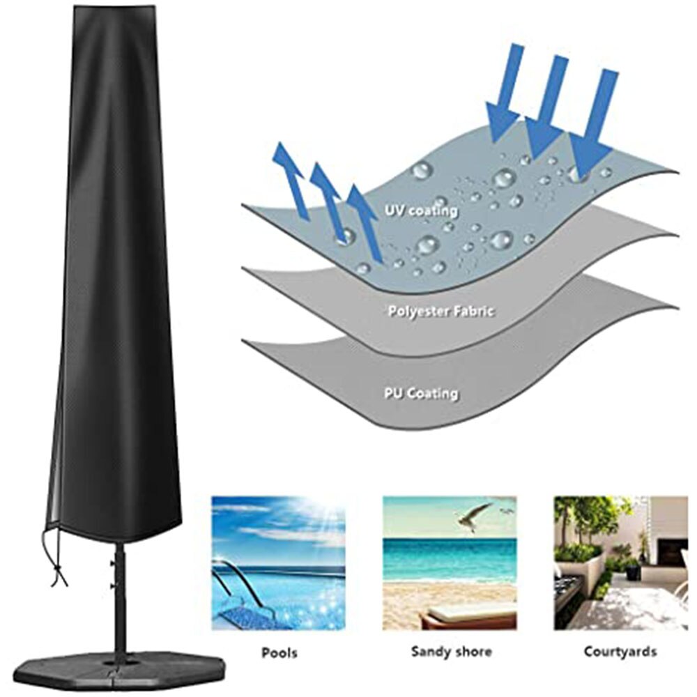 Sonnenschirm Staub Abdeckung Wasserdicht Uv-schutz Regenschirm Abdeckung Terrasse Garten Restaurant Schild Ausleger Oxford Tuch Regen Abdeckung
