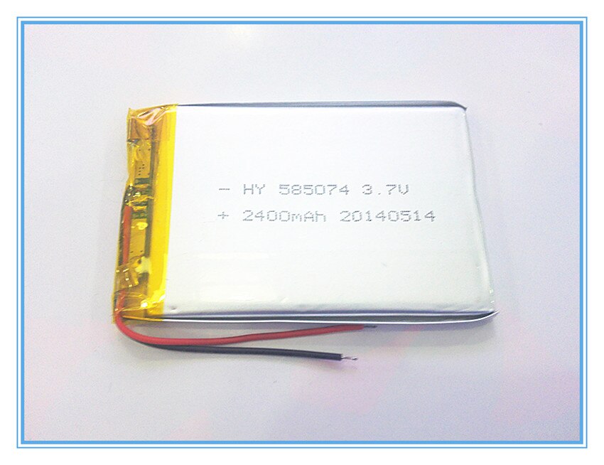 tablet battery 3.7V,2400mAH,[587074] PLIB; polymer lithium ion / Li-ion battery for dvr,GPS,mp3,mp4,cell phone,speaker