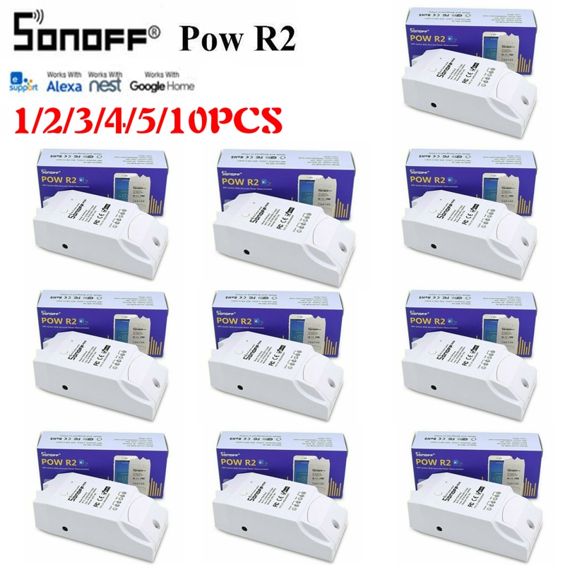 1/2/3/4/5/10pcs SONOFF POW R2 Basic Smart Wifi Switch APP Power Consumption Monitor Measurement with Alexa Google Home