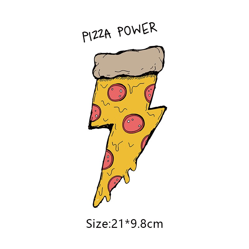Comic Patches Heat Transfer Sticker Iron On Appliques Diy Hoddies Pizza Patch Thermal Vinyl Clothes Stickers Washable: Default Title