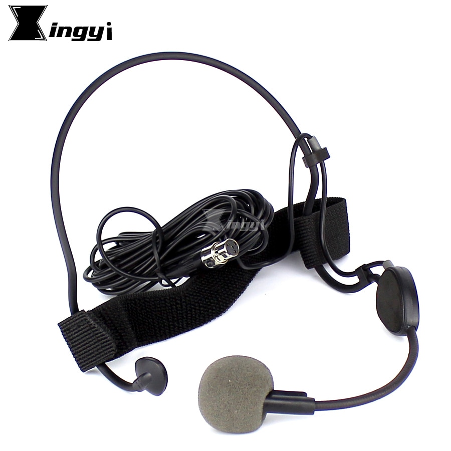 Mini XLR 4 Pin TA4F Earset Headworn Headset Microphone Dynamic Mic For SHURE WH20TQG Wireless Bodypack Transmitter