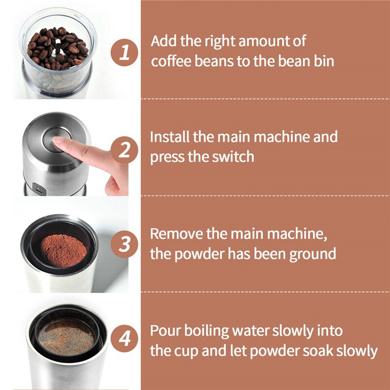 Refillable Stainless Steel Ceramic Grinding Electric Core Coffee Grinder Adjustable USB Charging Grinding Bean Brewing Integrate