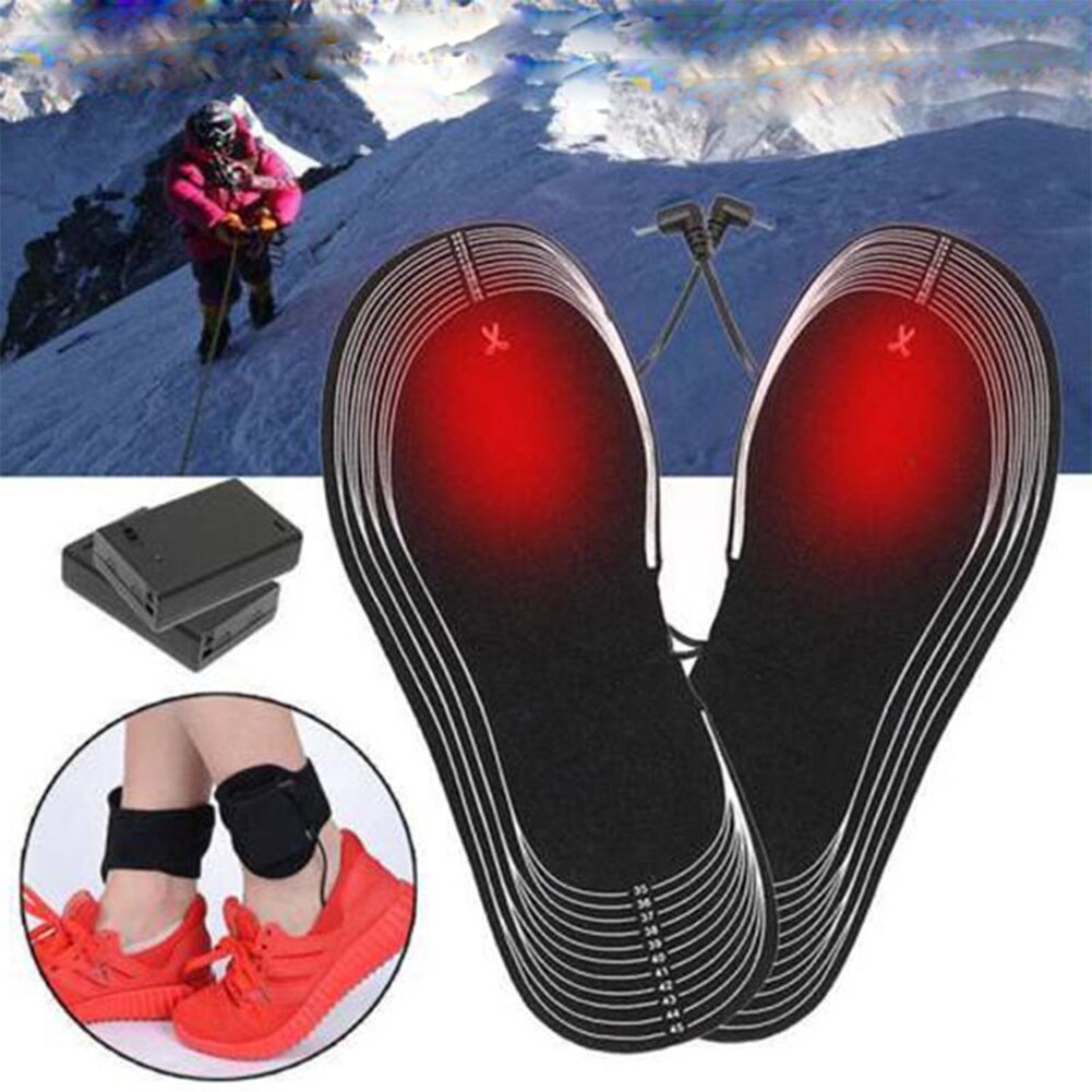 2Pcs Winter 4.5V Battery Electric Foot Heated Shoe Boot Insoles Heater Sock Snow Feet Winter Warmer Heated Insoles For Men women