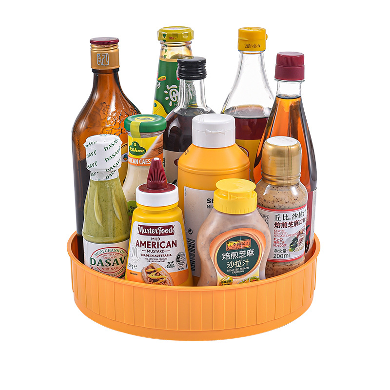 Lazy SusanTurntable Plastic Spinner for Kitchen Cabinet 360 Rotating Spice Rack Cosmetic Makeup Snack Organizers Table Fridge: Orange