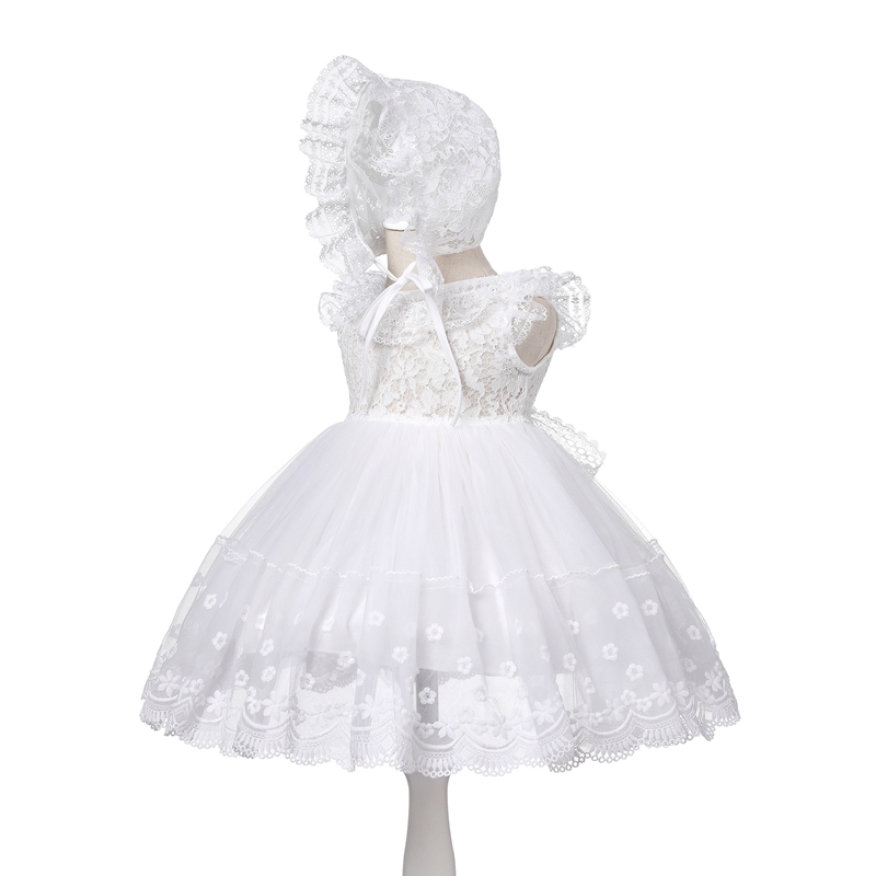 Abito da battesimo per bambina 2022 abito in pizzo di Nylon per bambina battesimo neonato neonate abito da sposa abiti da festa 12 mesi