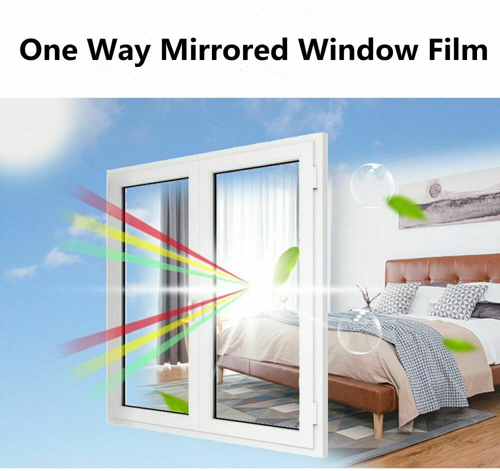 Rød & sølv dekorativ vinduesfilm envejsspejl hjemmekontor bygning glas klistermærke reflekterende film anti uv solfarvet film