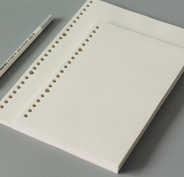A5 B5 Spiral Notebook Refills Loose Leaf Multi Holes 60 Sheets Inner Pages Dot Grid Graph Papers