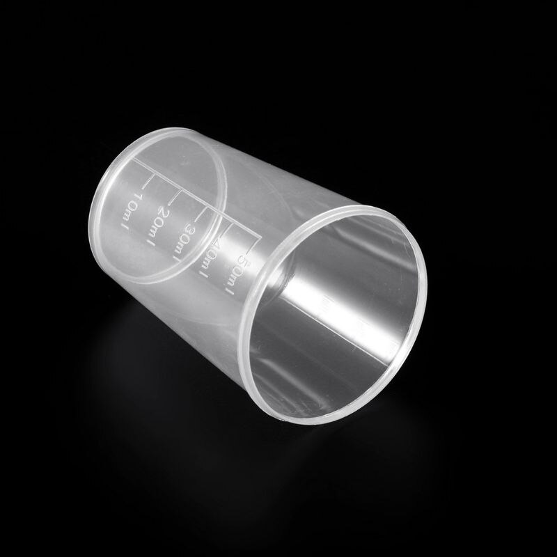 10Pcs 50ml Plastic Laboratory Bottle Lab Test Measuring Container Cups Plastic Liquid Measuring Cups