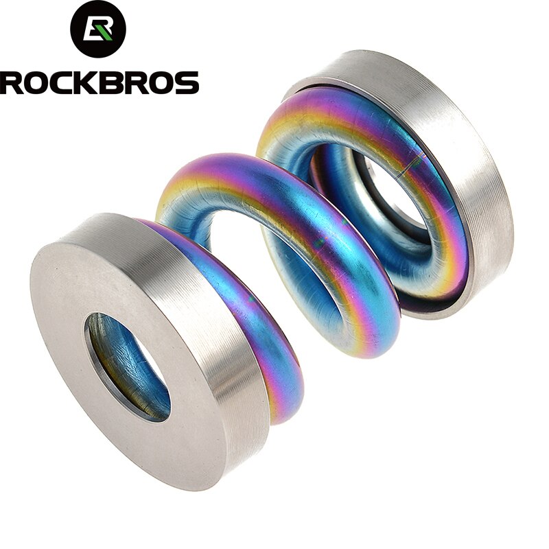 ROCKBROS MTB Bicycle Rear Shocks Titanium Bike Cycling Coil Spring Suspension Rear Shock Shox for Brompton Rear Bumper Absorber