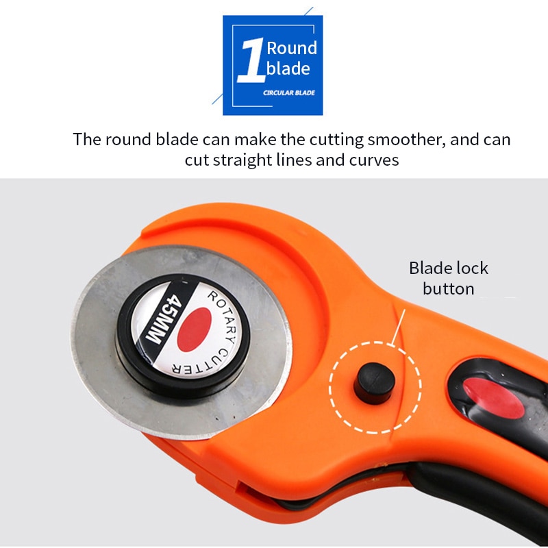 Cloth Rotary Cutter Patchwork Roller Wheel Round Knife Leather Paper Fabric Cutter Cutting Tool