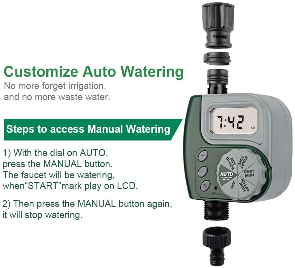 Automatic Water Timer Garden Irrigation Controller Sprinkler Controller Programmable Valve Hose Faucet Watering Timer: type-2