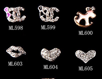 10 st nyaste kristall färgglada naglar strass legering nagelkonst dekorationer diy glitter röda läppar 3d naglar smycken manikyr tillbehör