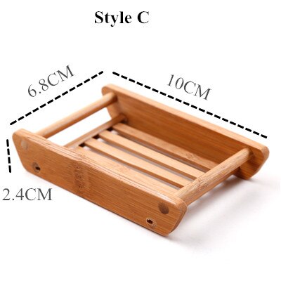 Jabonera de madera para baño, caja de jabón de drenaje Manual de bambú Simple creativa, bandeja de jabón, inodoro, jabonera de madera japonesa: style C