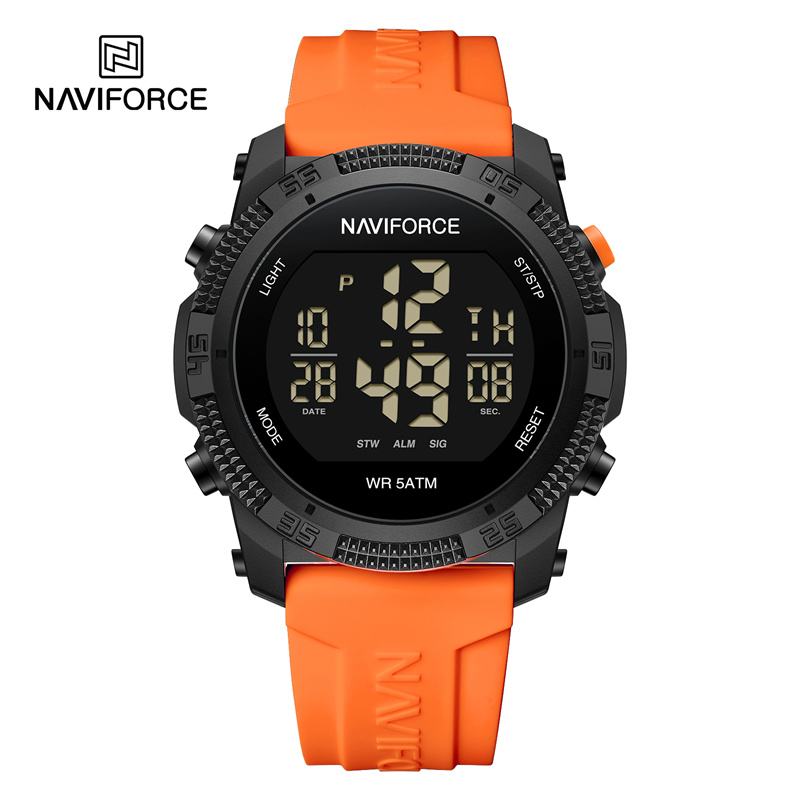 NAVIFORCE Brand Original Men Watch Water Resistant Personality Wristwatches Luxury Silicone Strap Electronic Clock: Rose