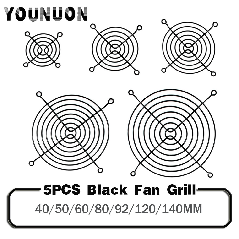 5 Stuks 60Mm 80Mm 90Mm 92Mm 120Mm 140Mm Fan Grills Metalen Mesh Vinger Guard beschermende Netto Fan Grill Computer Case Fan Grill