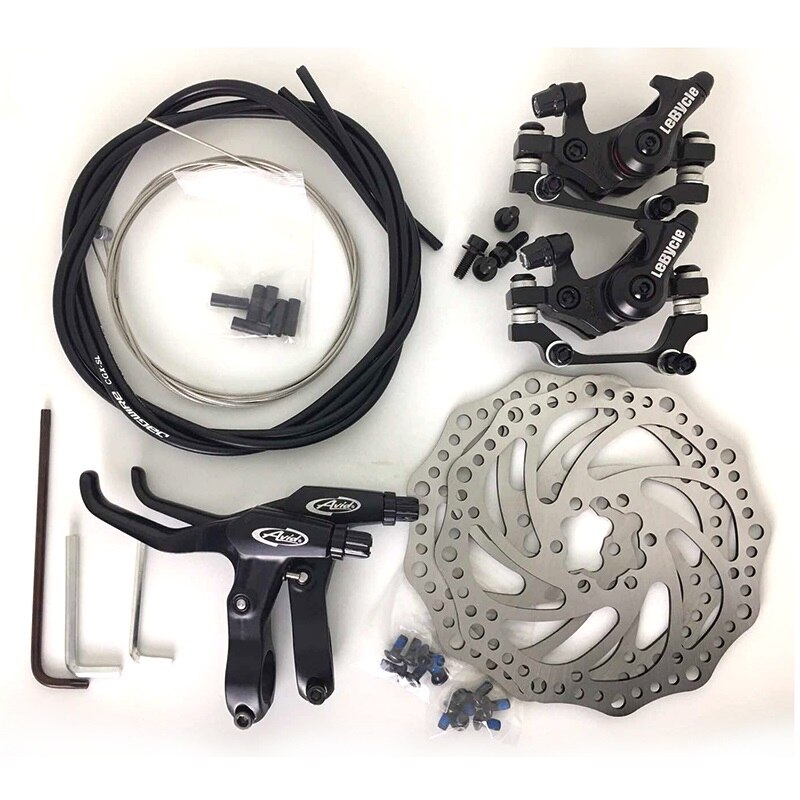 General Disk Brake Set Mountain Bike Bicycle Brake Mechanical Line Pulling Disc Brake Front Caliper Rear Caliper 160mm Cable Set: Both Disc Brake set