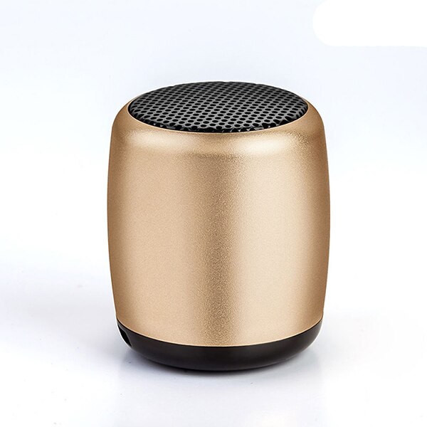 Mini metalen draadloze bluetooth speaker draagbaar klein zakformaat met selfie afstandsbediening subwoofer linttweeter: Goud