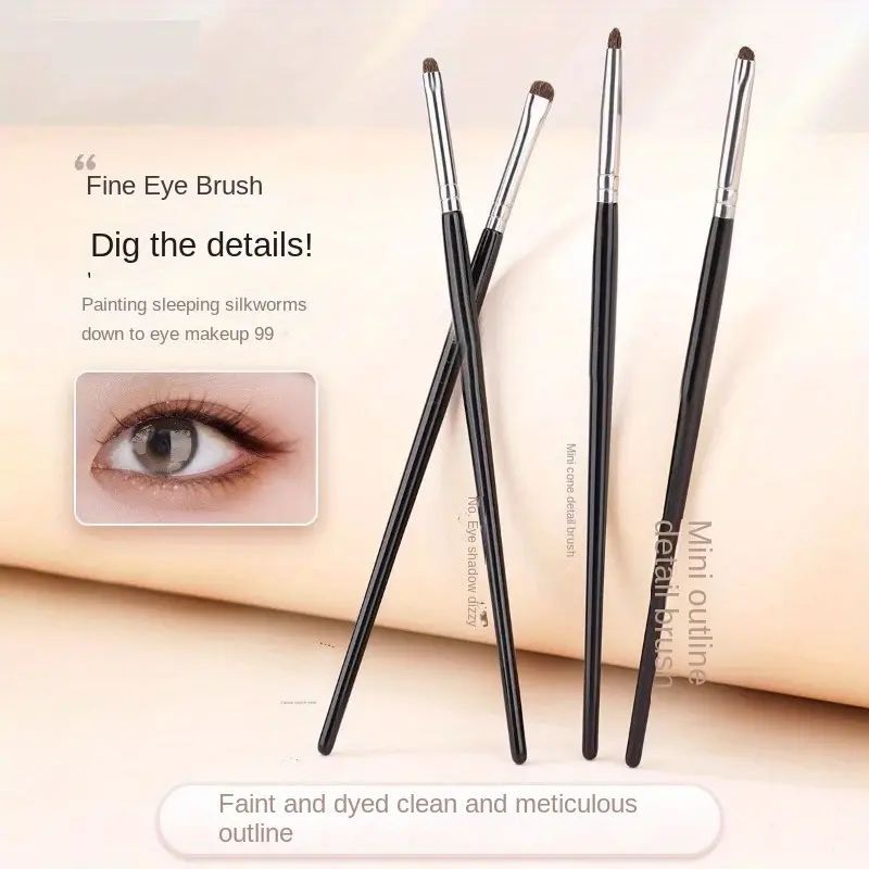 4 Uds pincel para difuminar los ojos, herramienta de maquillaje suave fino, juego de pinceles para sombra de ojos pincel delineador de ojos para mezclar sombra de ojos delineador de ojos, Ideal
