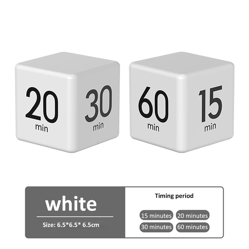 Kubustimer Kookwekker Kindertimer voor productiviteitstraining Flip-timer voor studie Tijd Countdown Management Instellingen 15 20 30 60: Rood