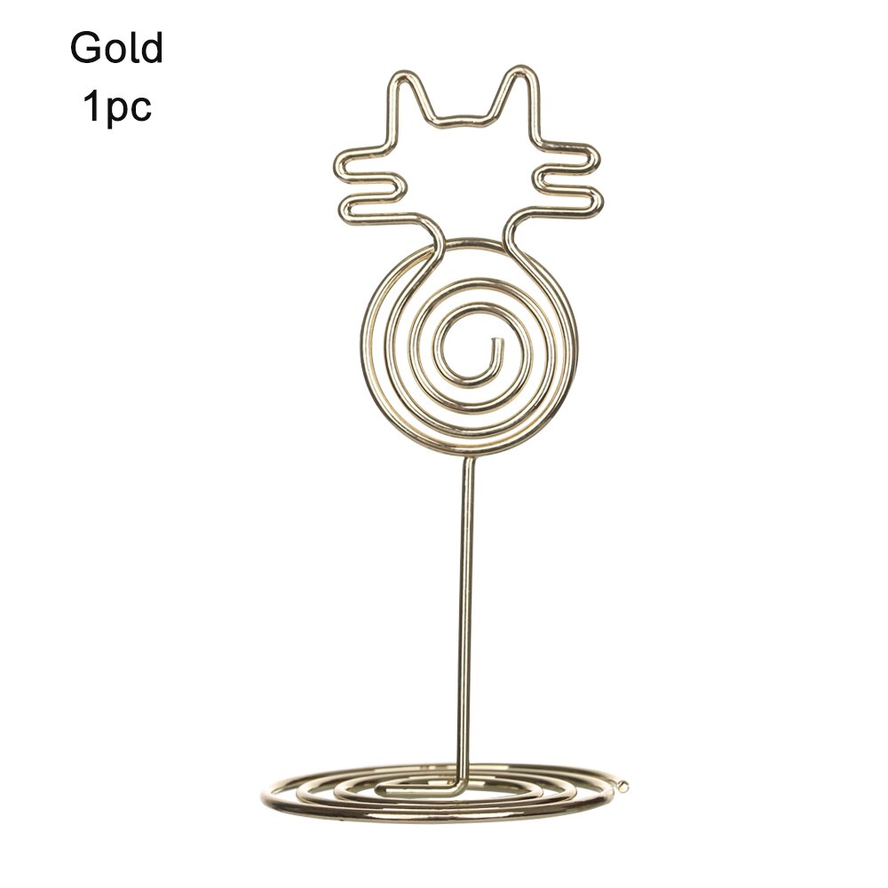 1PC Romantic Diamond Shape Photos Clips Holder Metal Clamps Stand Wedding Party Desktop Decorations Place Card Holder Supplies: Gold