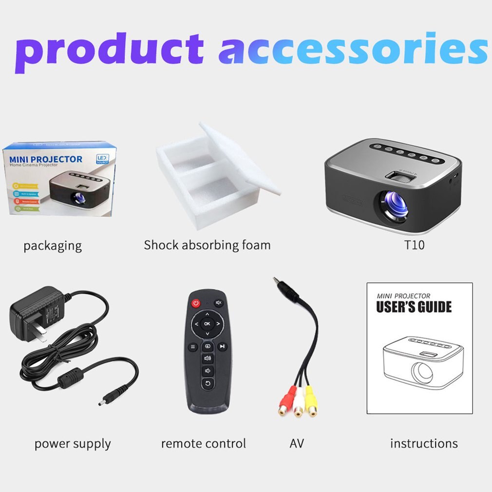 Mini Draagbare Projector 1080P Hd Led Home Media Video Player 320X240 Pixels Draagbare Kind Projector Video Beamer