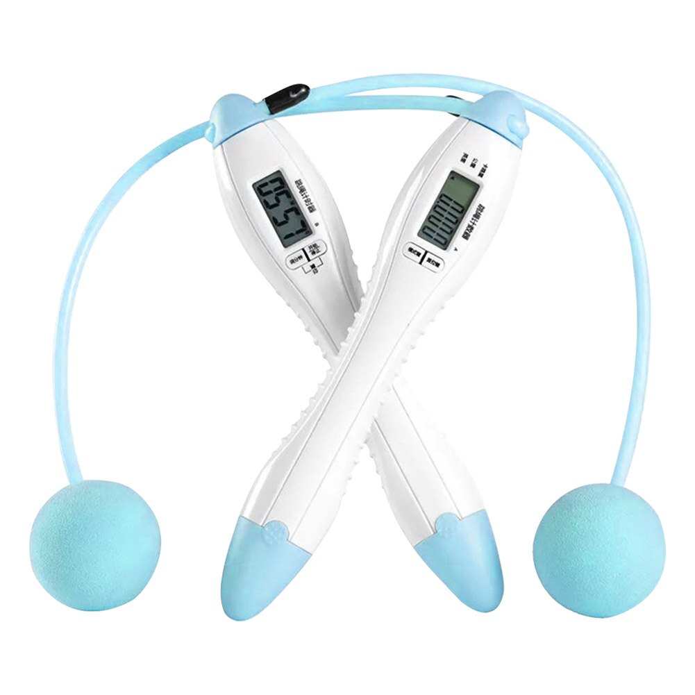 4 Modes 360 Degrees Rotation Induction Double Screen HD Display Home Gym Digital Counting Jump Rope Anti Winding ABS: Blue B