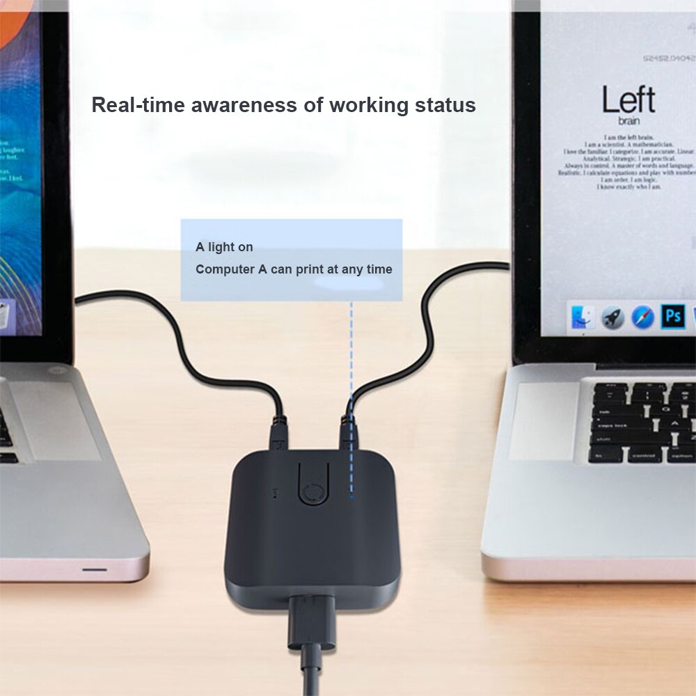 2X1 KVM Switch Box Selector Dual USB Switch 2 In 1 Out Sharing USB 2.0 for Monitor Mouse Keyboard 2 Computer Laptop PC Keyboard